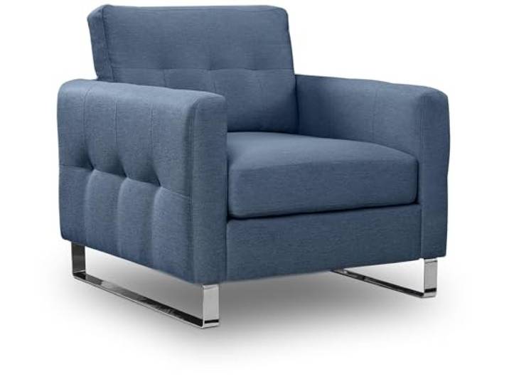 xonox.home 1,5 Sitzer Sofa Hera Couch Kompaktsofa Polstersofa Flachgewebe dunkelblau B/H/T: 93x92x94cm