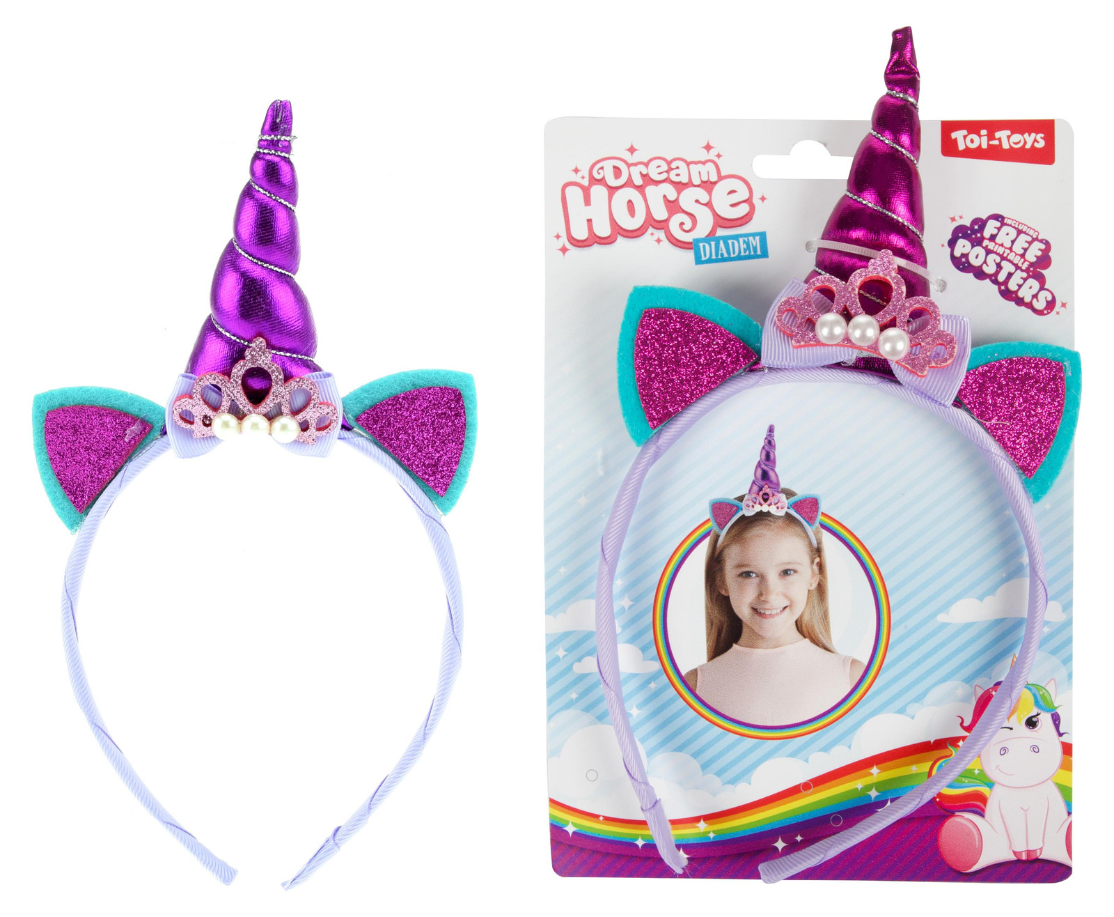 Toi-Toys Dream Horse Diadeem Eenhoorn paars haarband met eenhoornmotief