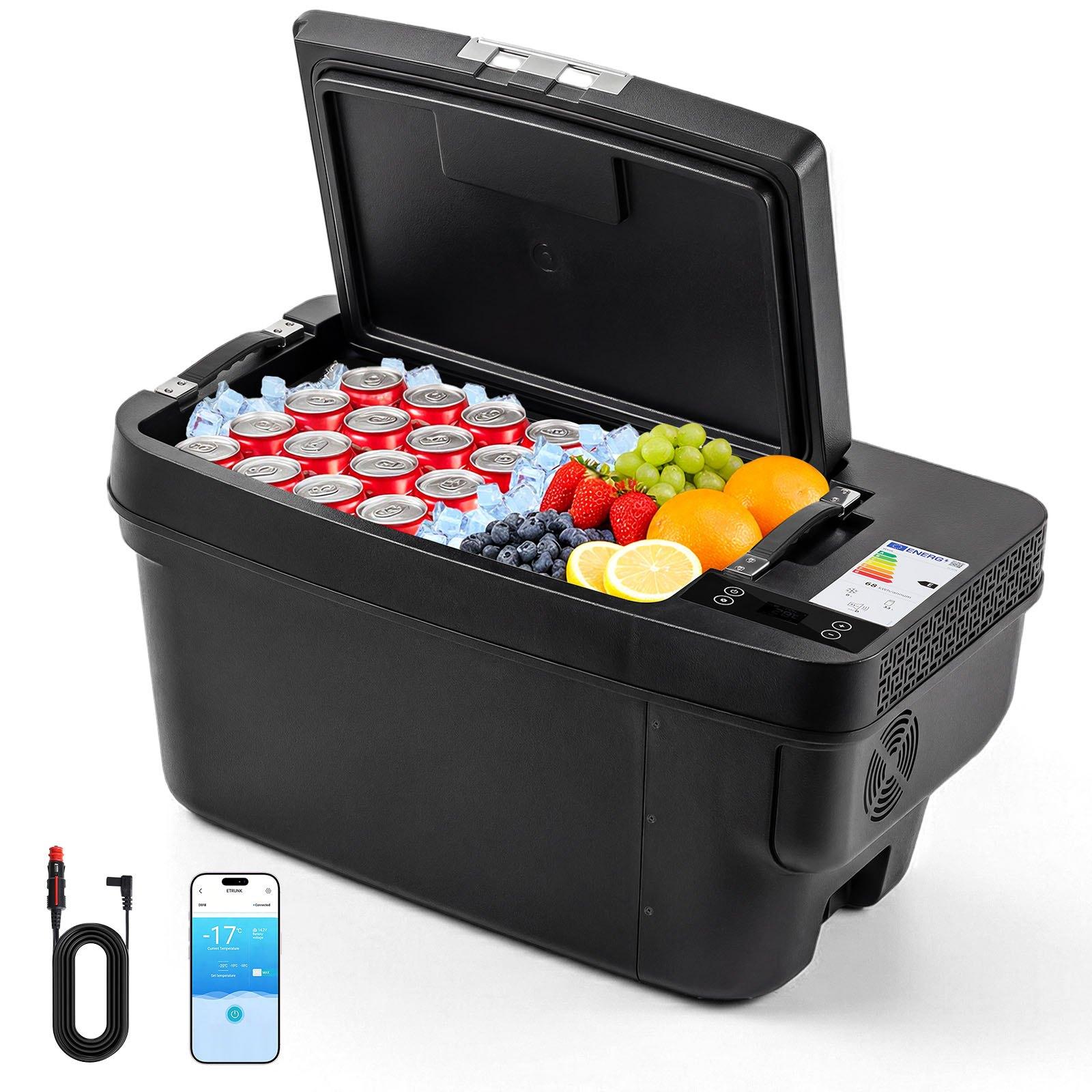 Kompressor Kühlbox 35 L - Tragbarer Auto Kühlschrank - 12V/24V DC Anschluss - Temperatur -22 bis +10 °C - App-Steuerung per Smartphone - Gefrierbox für Camping & Reisen