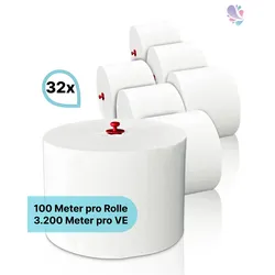 Toilettenpapier Blanc "Long Life 2L", 2-lagig, 100m je Rolle, 100% Zellstoff, ERGIEBIG wie 176 Rollen, f. Blanc Cosmos Spender