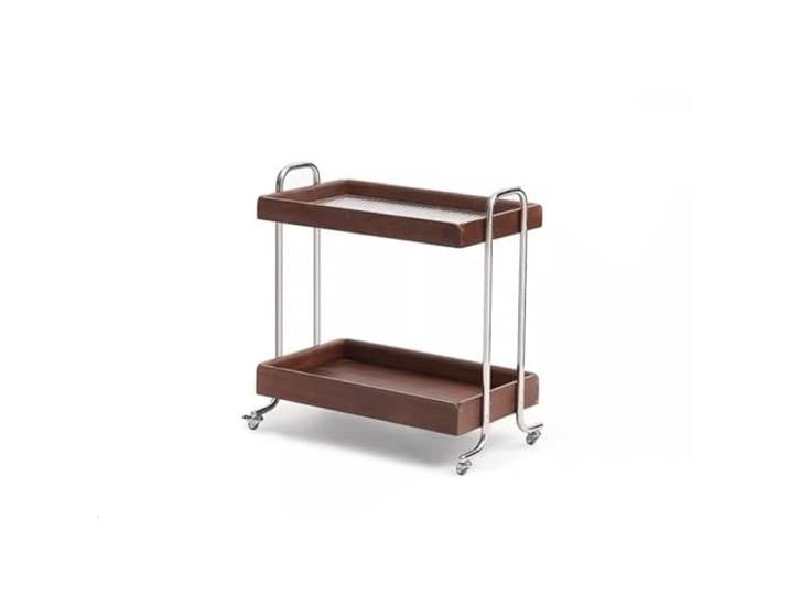 YCCHAH Sofatisch Beistelltisch aus Massivholz, beweglicher Retro-Wagen, Wohnzimmersofa, Couchtisch, Getränketisch, Stuhl-Beistelltisch Wohnzimmer-Beistelltisch