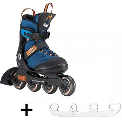 K2 RAIDER PRO Kinder Inline Skate inkl. SABRES 4 Schlittschuh Eiskufen - 29-34
