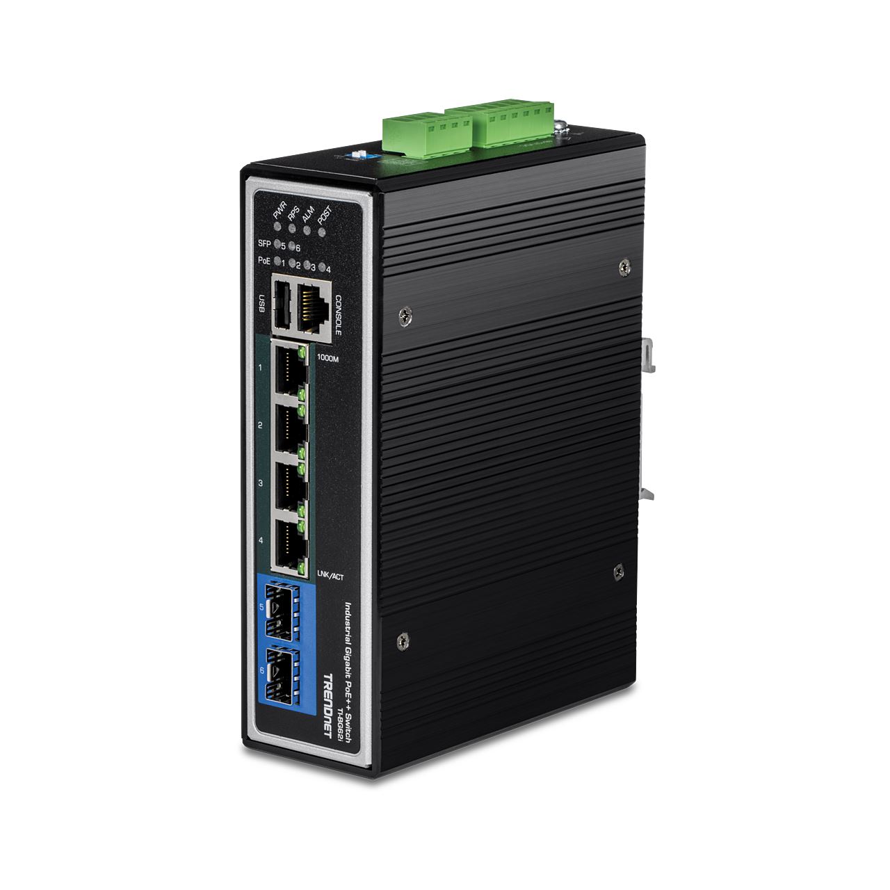 TrendNet Switch 6-port Industrial Gbit L2 Managed PoE++ DIN