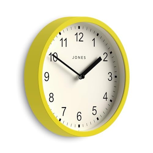 Jones Clocks Spin ronde wandklok - Geel - 20 cm