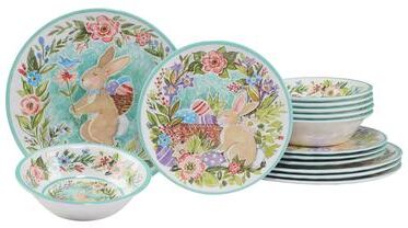 Certified International Joy Of Easter 12 Piece Melamine Dinnerware Set, Service For 4