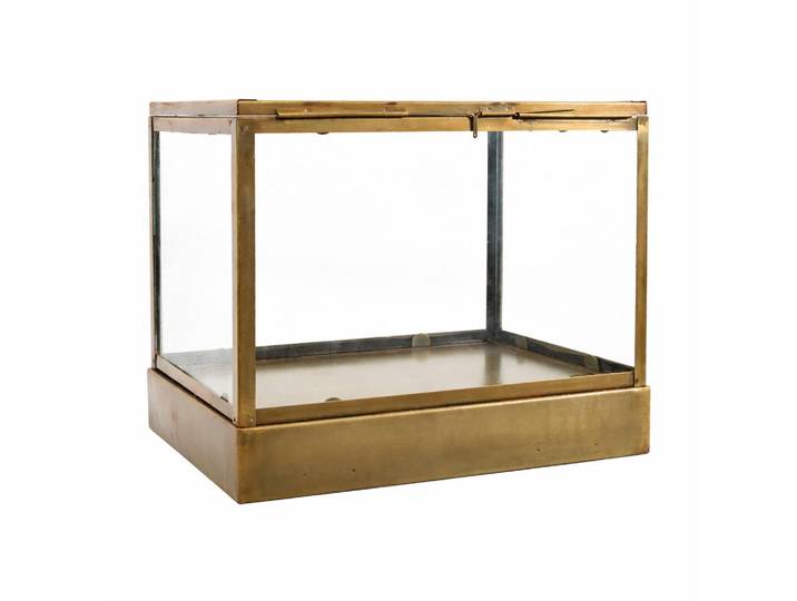 Loft42 Displaybox Vitrine Messing, Messingfarben, Metall, 30x27x20 cm, Dekoration, Dekofiguren & Skulpturen, Skulpturen