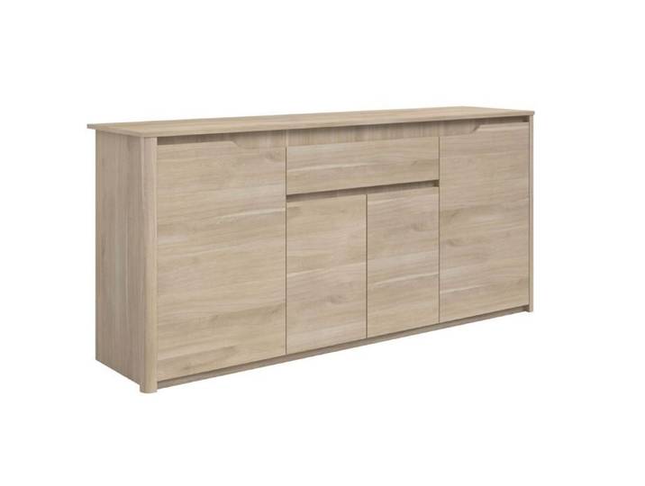 Buffet 4 portes 2 tiroirs aspect bois clair - TIFFENE
