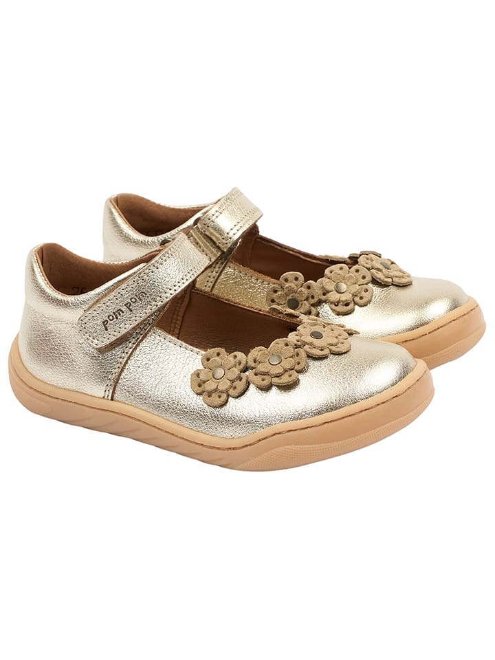 POM POM Leder-Barfußschuhe in Gold - 28