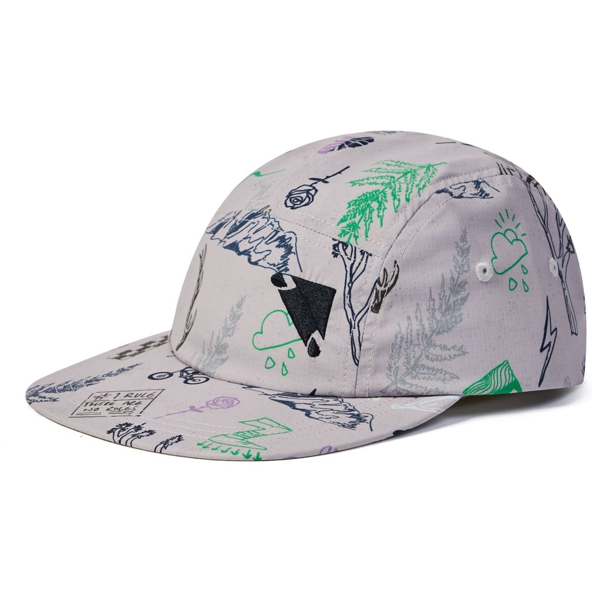 Endura 5-PANEL Cap scribbles all over titanium (GTI) ONESZ R-E1362-GTI-ONESZ-scribbles-all-over-titanium