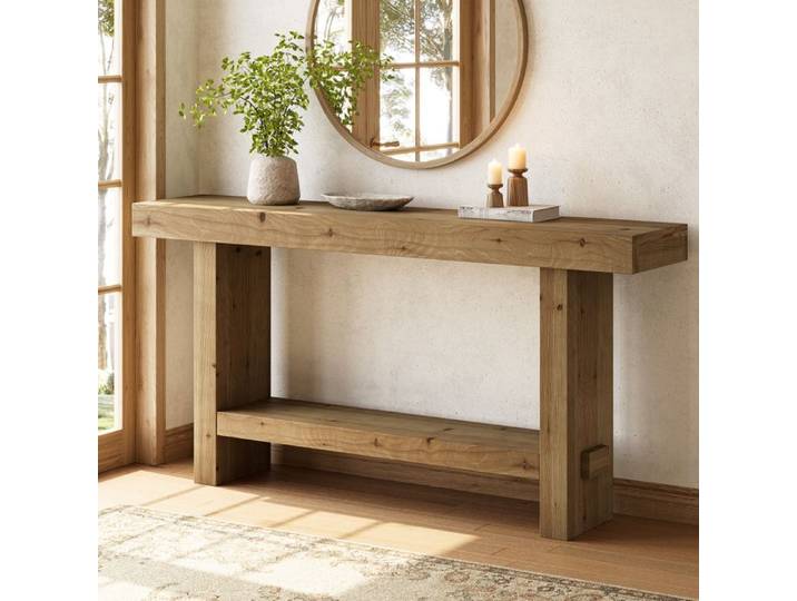 Table console d'entrée - LITTLE TREE - Little Tree - 160 cm - 2 niveaux - Bois marron rustique