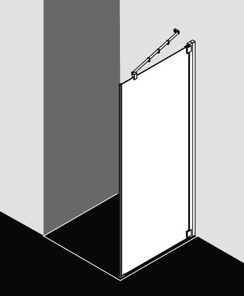 Kermi Seitenwand Raya TOR 0830x2000, silber hochglanz, ESG klar, RATOR08320VAK RATOR08320VAK