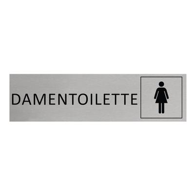 CombiCraft Aluminium Türschild Damentoilette 165x45mm mit 3M-Tape zur Befestigung, einfache Kennzeichnung von Räumen und Bereichen