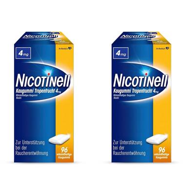 Nicotinell Kaugummi Tropenfrucht 4 mg x2 2x96 St