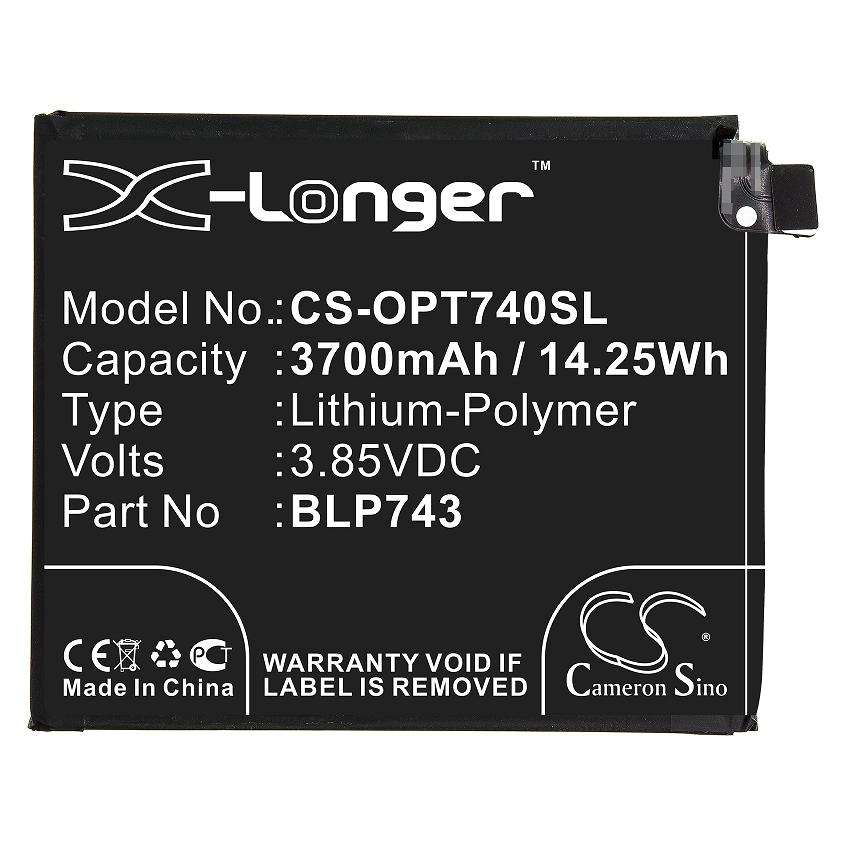 Battery for OnePlus 7T, 3700mAh, 3.85V (CS-OPT740SL)