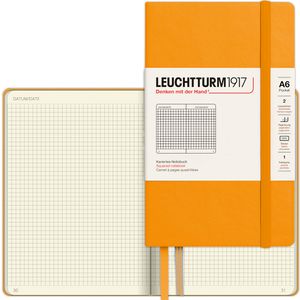 Leuchtturm1917 Notizbuch Pocket, 365628, Karton Hardcover, Rising Sun, 94 Blatt / 187 Seiten, 80 g/m², kariert, A6