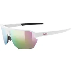 Uvex, Unisex, Sportbrille, vectiv (White Matt, Mirror Pink), Weiss
