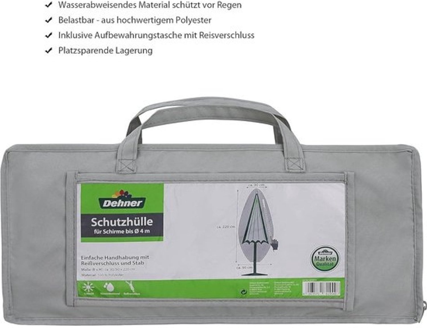 Parasolhoes grijs voor Dehner-tuinparasols