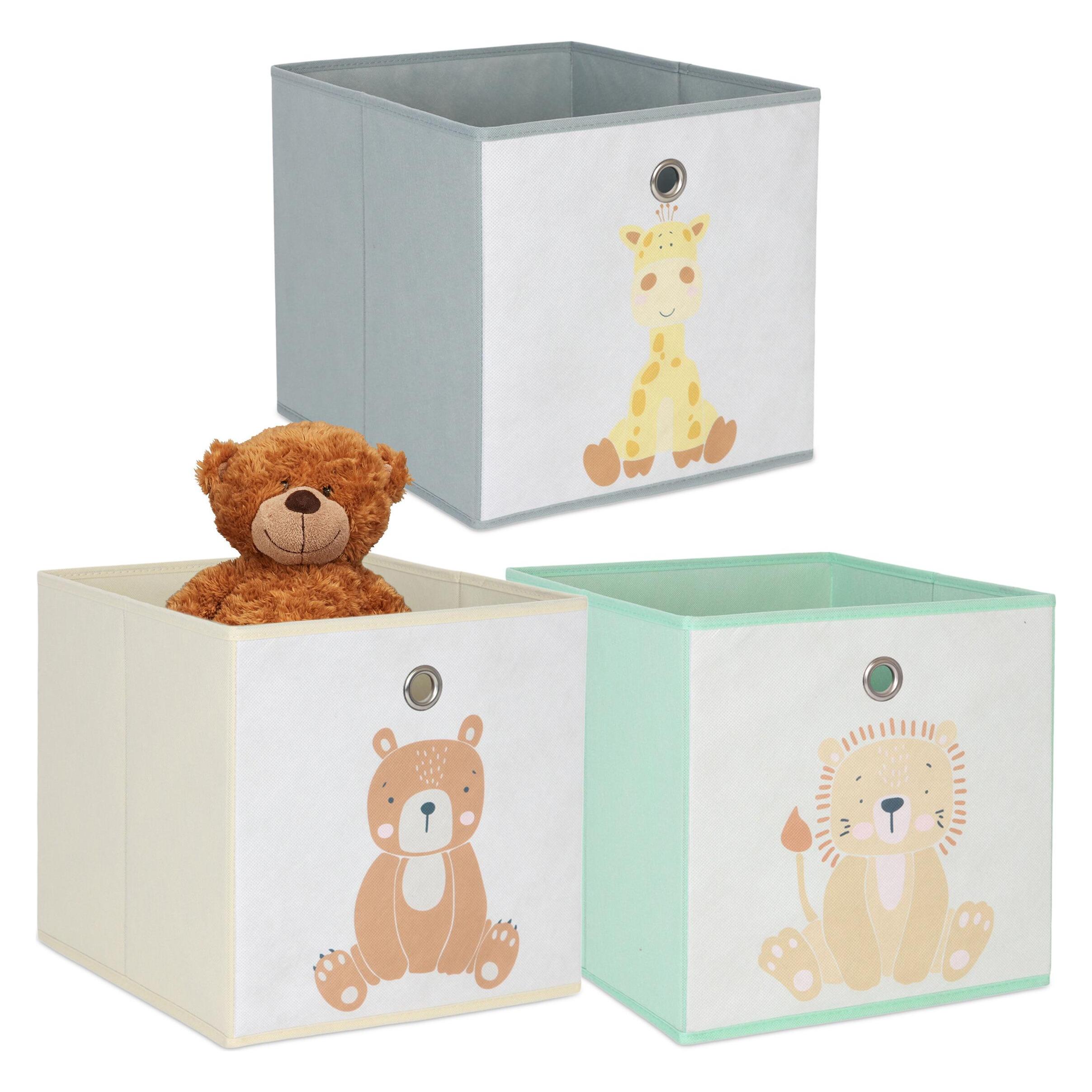 Relaxdays GmbH Kinder Aufbewahrungsboxen im 3er Set (10051349_491)