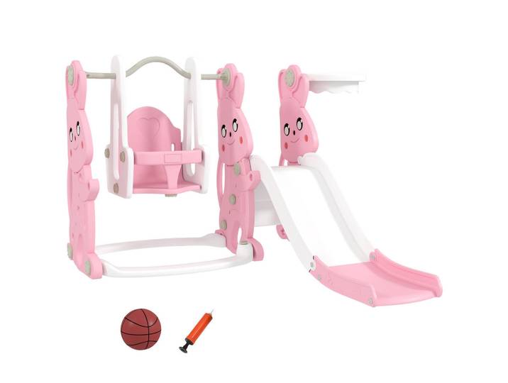 ComfortXL Kinderrutsche De-17979 Pink, Kunststoff, 160x107x147.5 cm, Freizeit & Co, Gartenspielzeug, Kinderrutschen