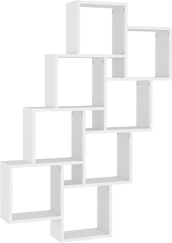vidaXL Étagère murale cube Blanc 90x15x119 cm Bois d’ingénierie