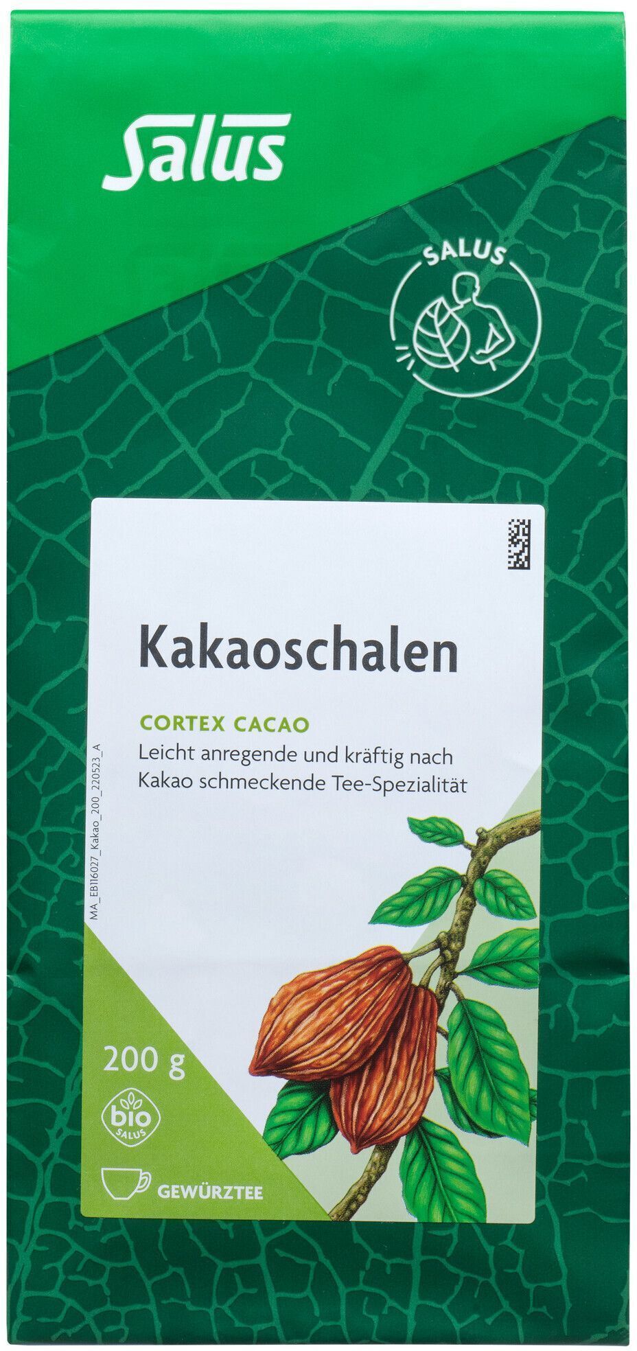 Kakaoschalen Tee Bio Cortex cacao Salus 2x 2x200 g