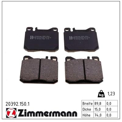ZIMMERMANN Bremsbelagsatz, Scheibenbremse 20392.150.1 Vorderachse für Mercedes