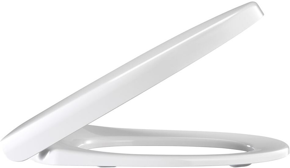 Pressalit WC siège 936000-DE4999 charnière universelle flexible DE4, Inox , amovible, blanc, avec couvercle, abaissement automatique