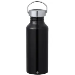 2x Schwarze doppelwandige Edelstahl-Thermosflasche 800 ml
