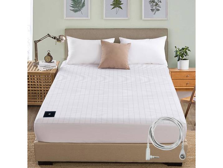 Drap-housse de mise à la terre MAXSHARER 160*200*30cm en coton biologique avec fibres d'argent conductrices pour le bien-être naturel