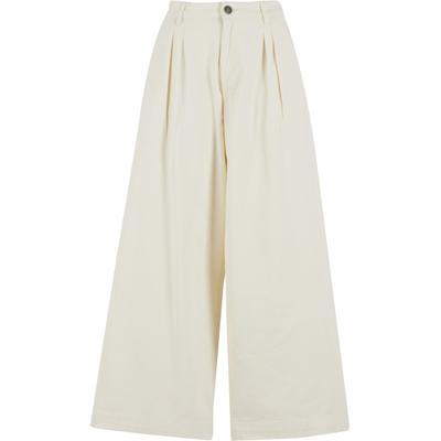 Bequeme Jeans URBAN CLASSICS "Urban Classics Ladies Wide Leg Light Denim Pants", Damen, Gr. 30, Normalgrößen, sandweiß, 100% Baumwolle, unifarben, Jeans