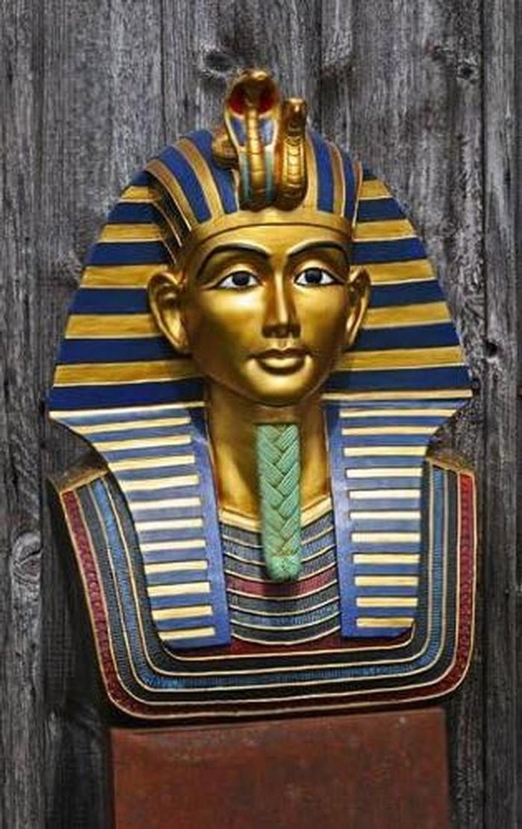 Toetanchamon buste Egyptisch figuur woondecoratie meerkleurig Hoogte: 49 cm
