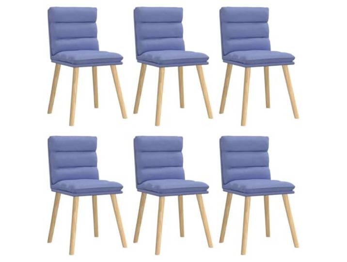 KLGBNCVE Esszimmerstühle 6 STK Jeansblau Stoff Metall Holz Atmungsaktiver Stoff, dickes Schaumstoffpolster, Metall-Holz-Gestell, Esszimmer Wohnzimmer Gästezimmer