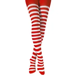Ringelstrumpfhose, rot/weiß