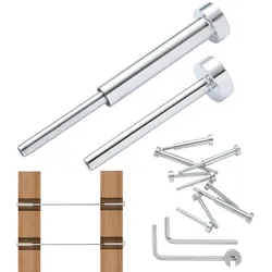VEVOR 20er-Pack unsichtbares Kabelgeländer-Set T316 Edelstahl 1/8" unsichtbare Aufnahme und Gesenkbolzenende für Kabelgeländer Gesenkspanner 1/8" für Holz-/Metallpfosten Kabelgeländer-Hardware Silber