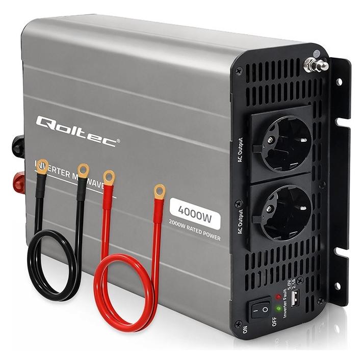 Qoltec MS Wave | 12V na 230V | 2000/4000W | USB (52684)