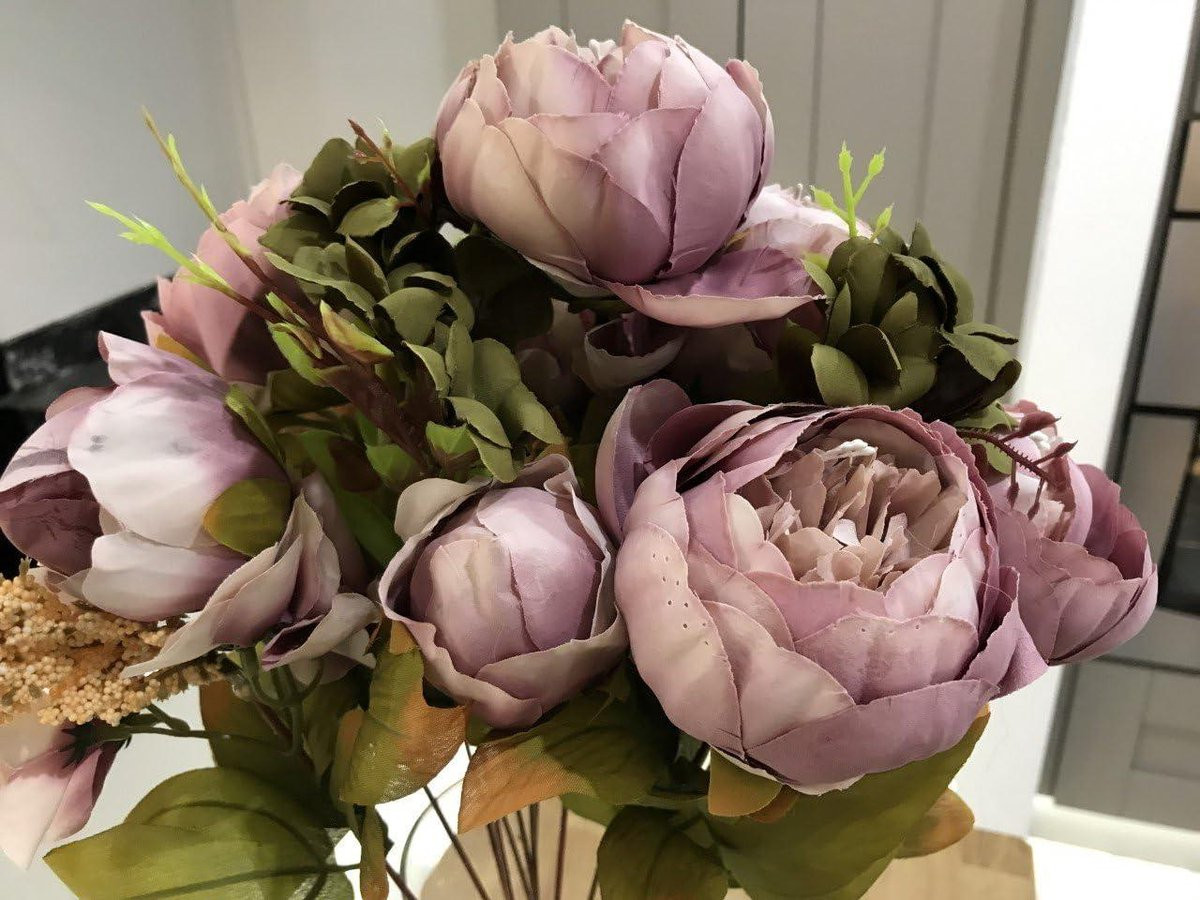 Kunstbloemen Boeket Champagne Roze - 13 Stelen - 50 cm