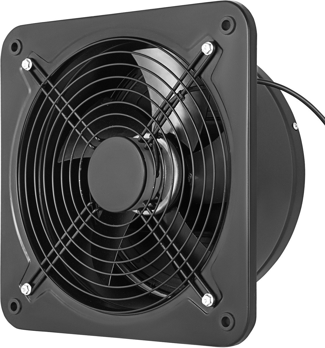 Industriële axiale afzuigventilator van metaal voor commercieel gebruik, 300 mm, zwart