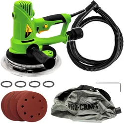 Procraft, Schleifmaschine + Poliermaschine, EX950EL Trockenbauschleifer 710 Watt 180 mm + Zubehör (Trockenschleifer)