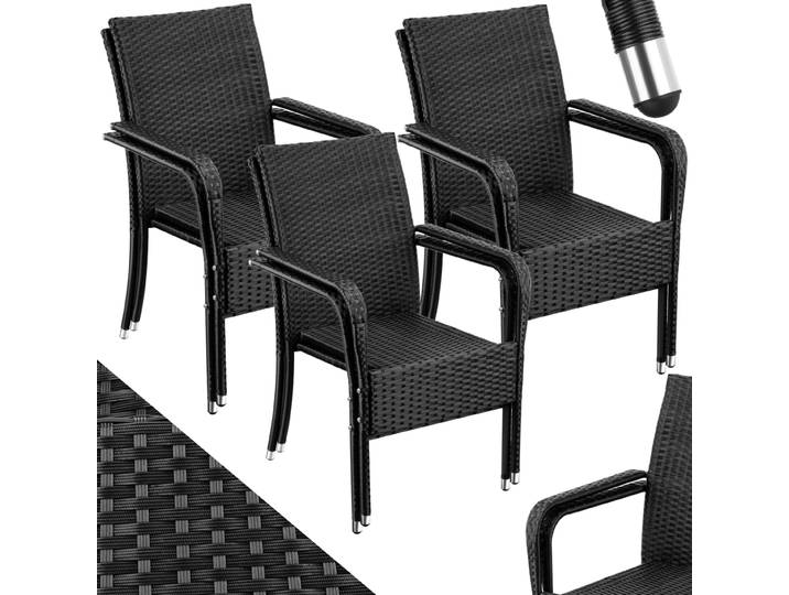 Rattanstuhl Girona, stapelbar, Belastbarkeit 120 kg - 6er Set