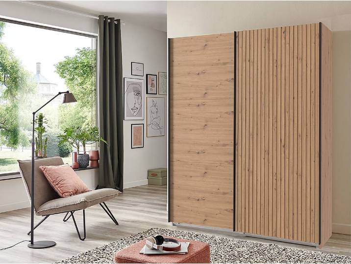 Schwebetürenschrank Andorra 200cm Braun/Eiche Artisan Dekor