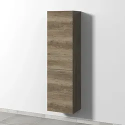 Sanipa 2morrow Hochschrank mit 1 Tür und Wäschekorb links, Breite 45 cm, Eiche-Nebraska, P227237L P227237L