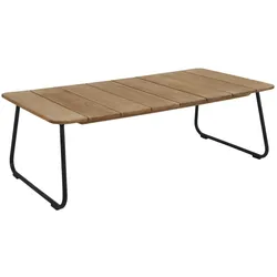 Gartencouchtisch Nolli aus Teakholz, modern, Natur, rechteckig, Gestell aus Aluminium, 140x70 cm