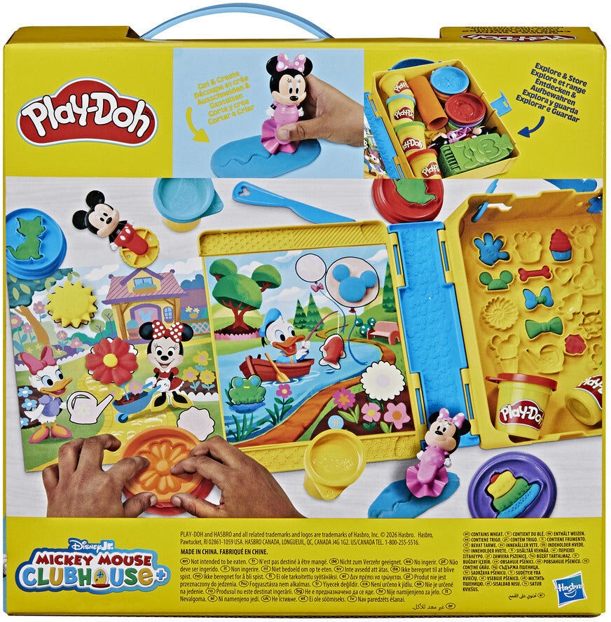 Hasbro Play-Doh Disney Junior Mickey Mouse Clubhouse Shape a Story Playset for Kids - 4 Playmat Scenes & 11 Accessories