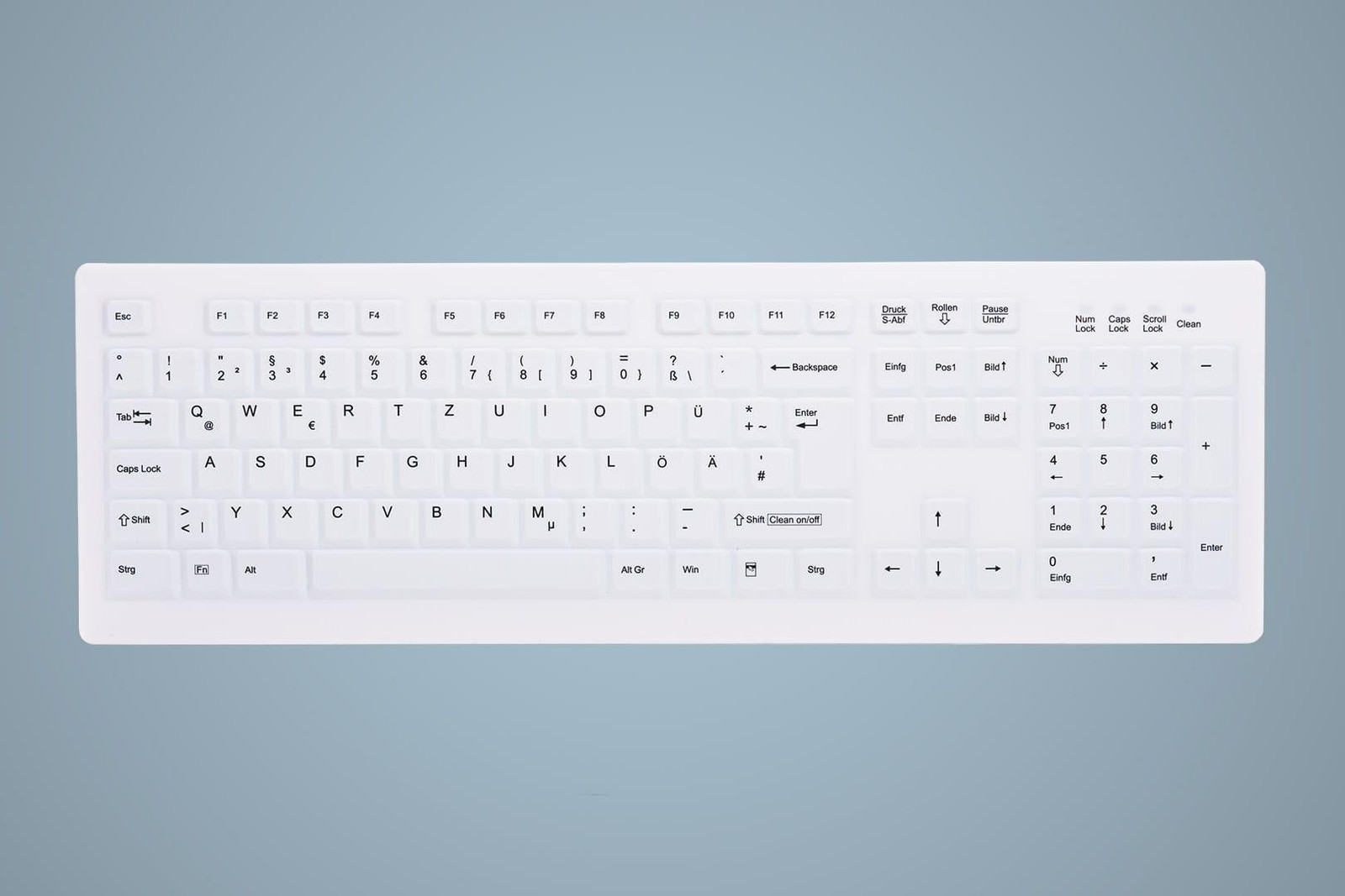 Contour Hygiënisch Desktop-keyboard volledig afgesloten