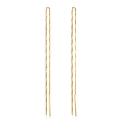 Paar Ohrhänger ELLI PREMIUM "Ohrringe Durchzieher Filigran Kettenelement 375er Gelbgold" Gr. 155, gold, Ohrringe, Damen, 155, Gelbgold 375