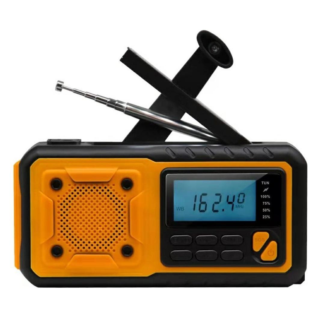 Feegar Radio Radio awaryjne AM/FM IPX3 z dynamem, latarką, powerbankiem i panelem solarnym (AM, FM) (KAT07745)