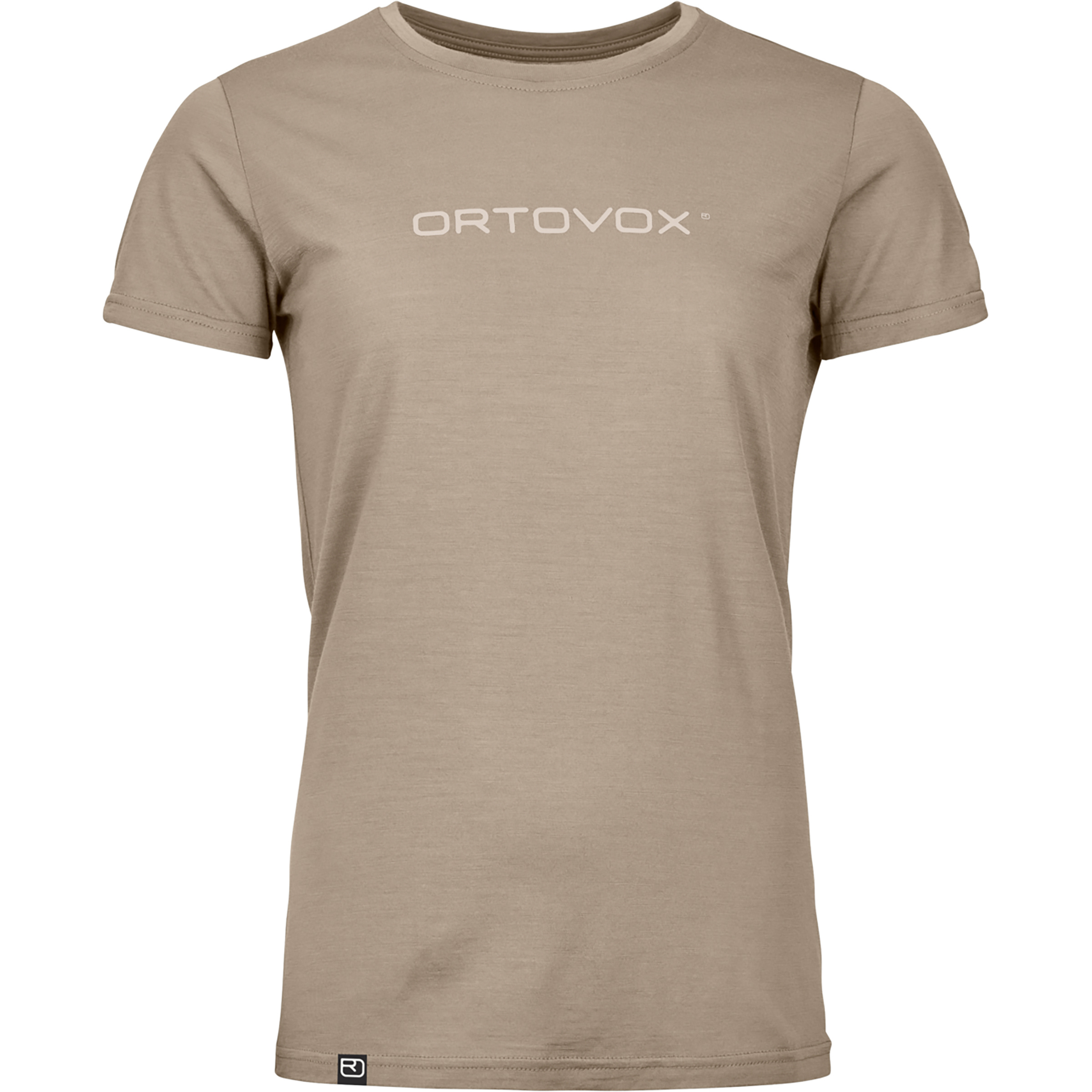 Ortovox 150 Cool Brand Damen T-Shirts beige Größe XL Alpinklettern | Bouldern | Sportklettern Atmungsaktiv Merinowolle | Lyocell (Tencel)