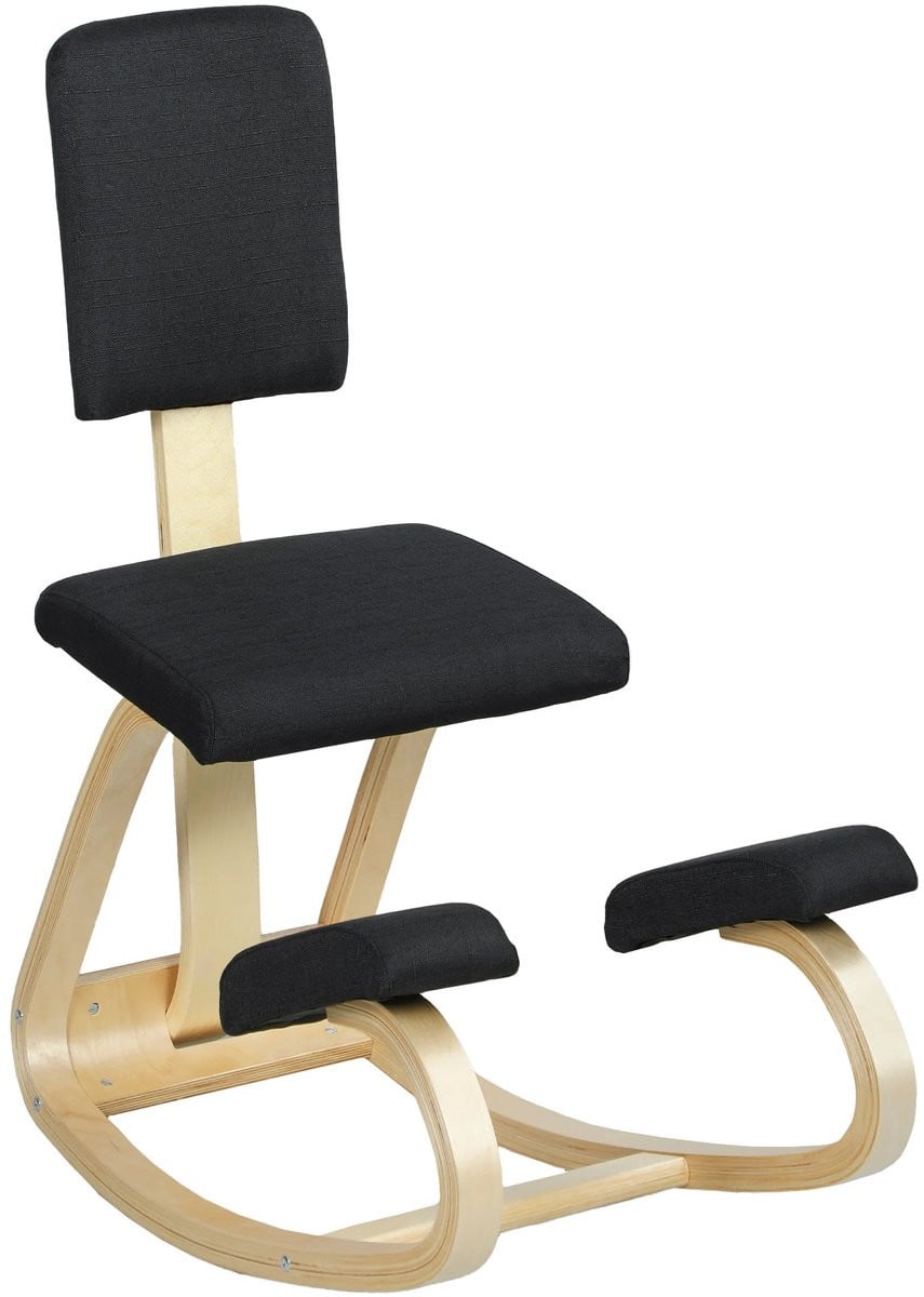 ITRONIQ Ergonomische Kniestoel met Rugleuning - Zwart Berkenhout