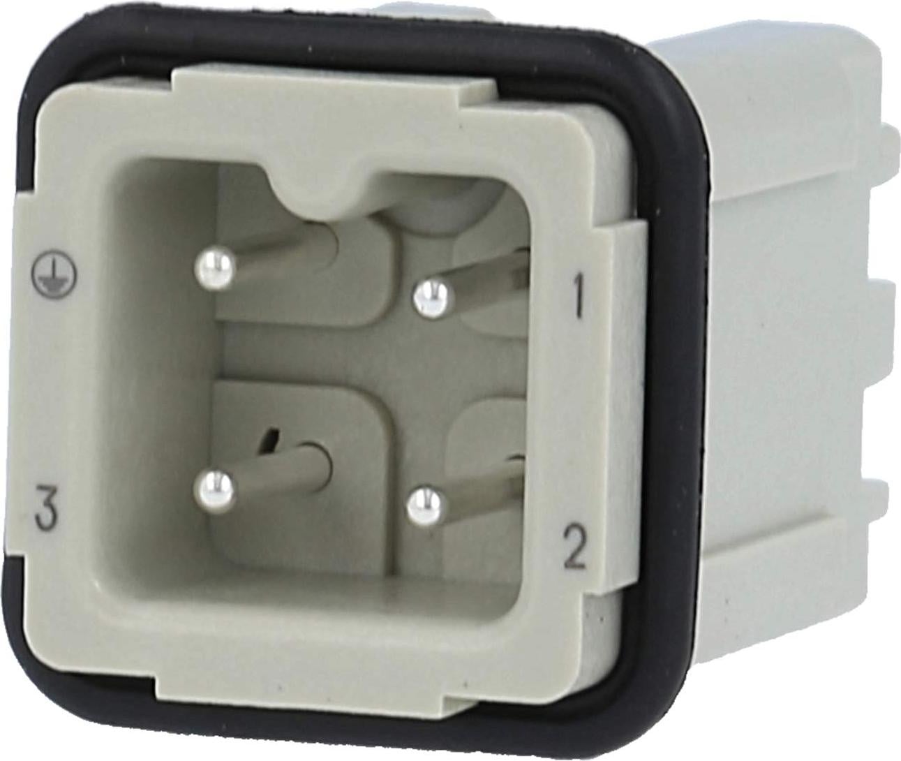 Harting Han 3A steekcontact met Quick-Lock aansluiting, 3-polig + PE, 230V/400V, 10A