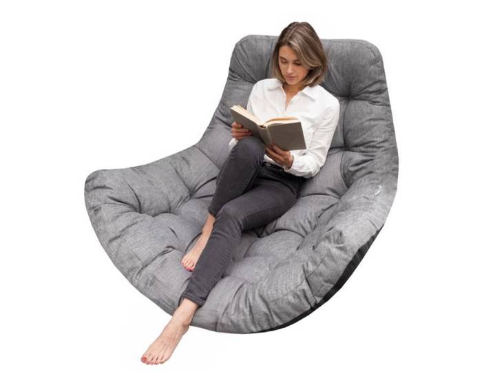 Coussin gris foncé pour fauteuil suspendu imperméable – cocon balancelle de jardin 120x100